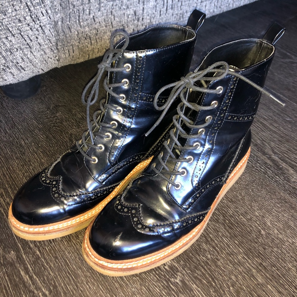 Zara Basics black combat dress boats